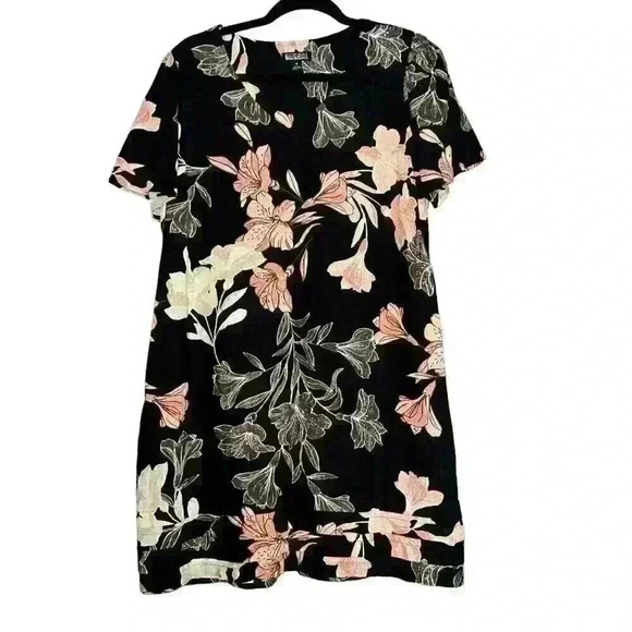 Nicole Miller Original Sz. M Linen Blend Floral Dress Business Casual Party - Picture 1 of 16